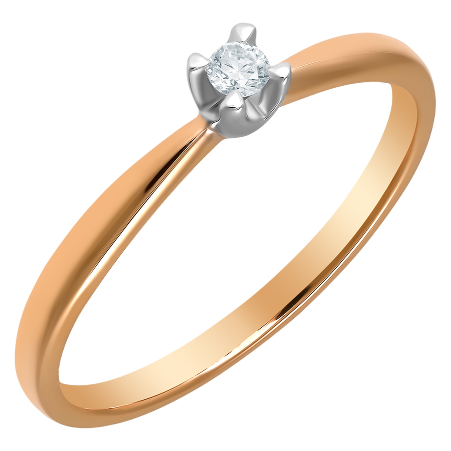 Кольцо, золото, бриллиант, 1-809-10